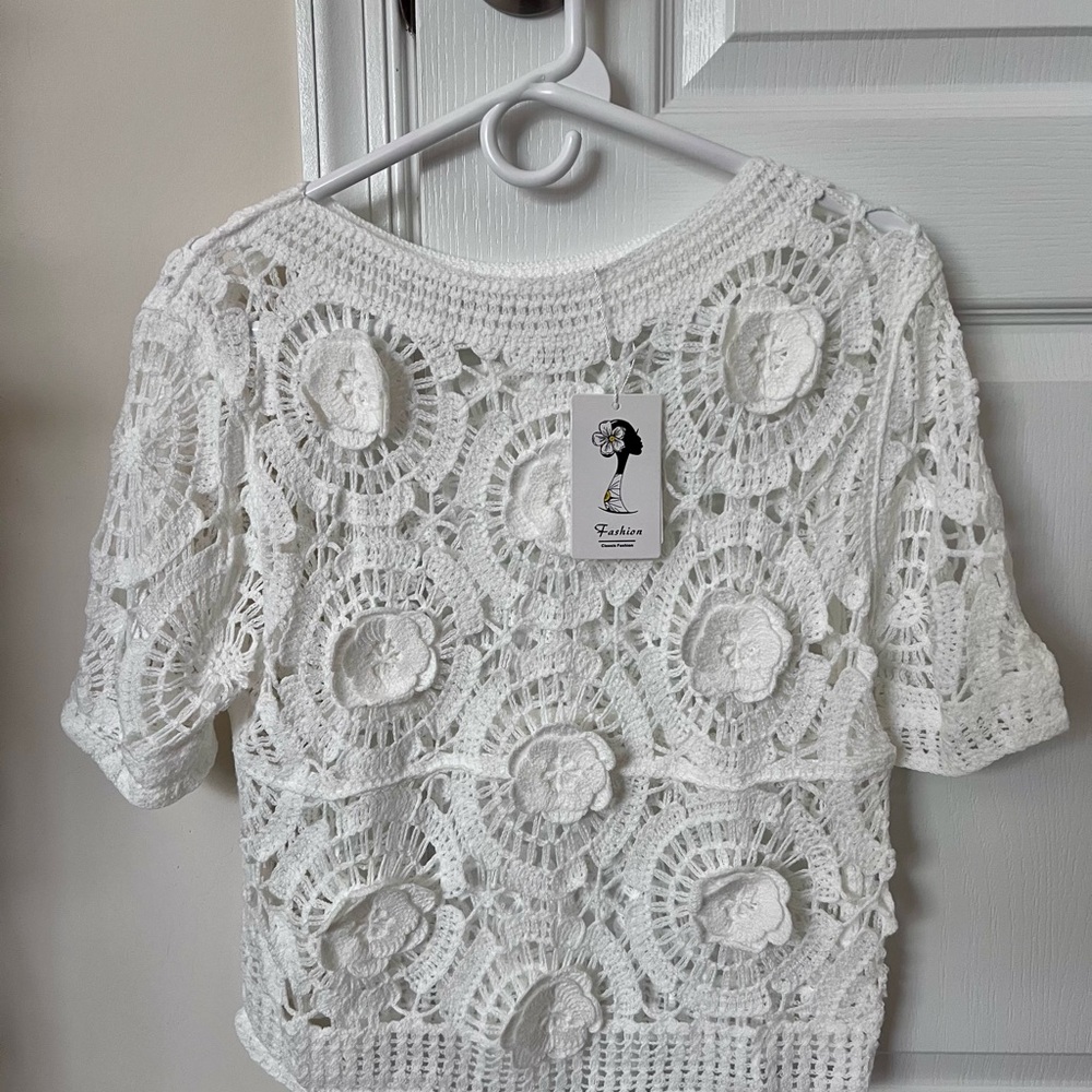 White Crochet Top size S
